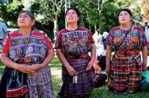 mayan women kneel
